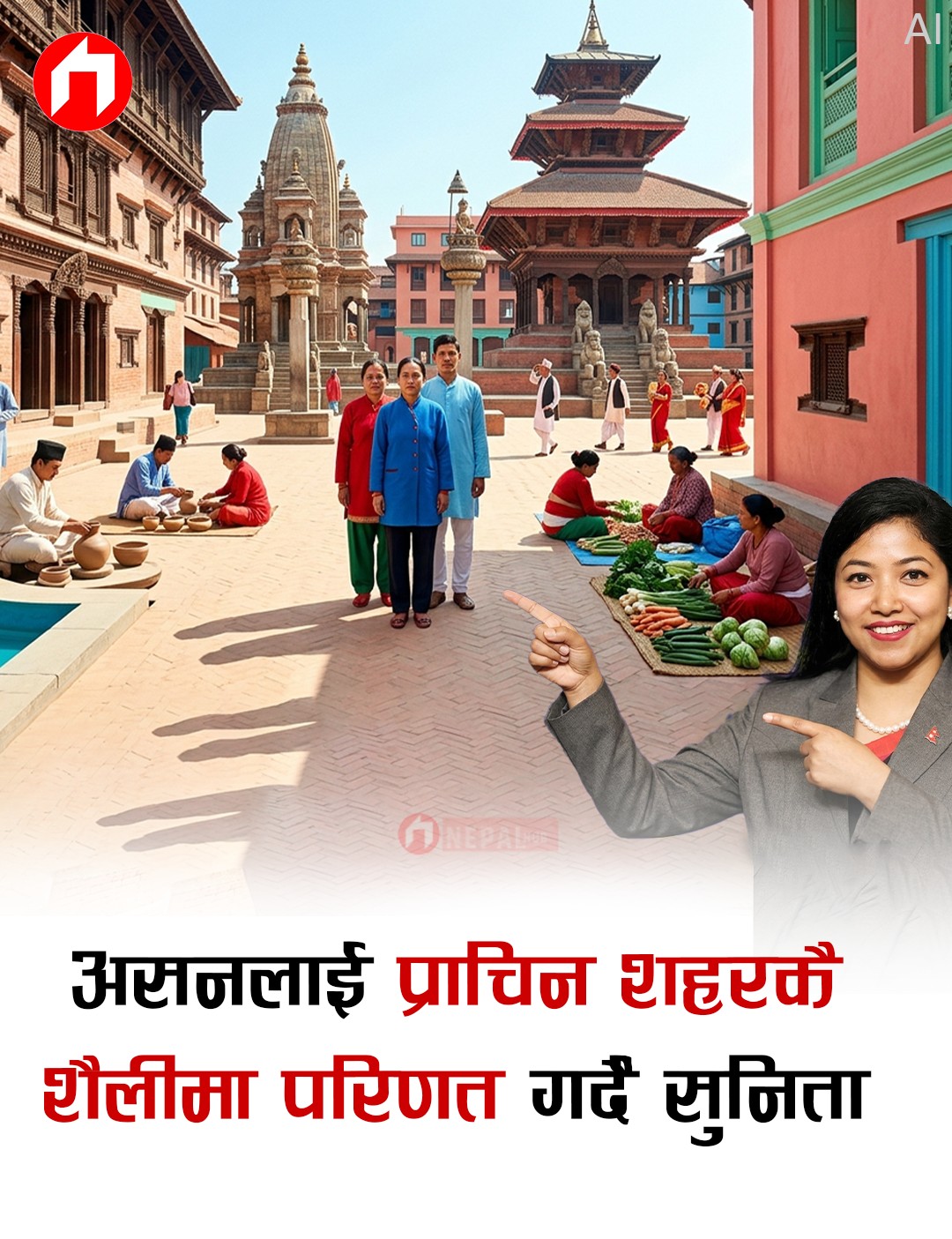 असनलाई प्राचिन शहरकै शैलीमा परिणत गर्दै सुनिता